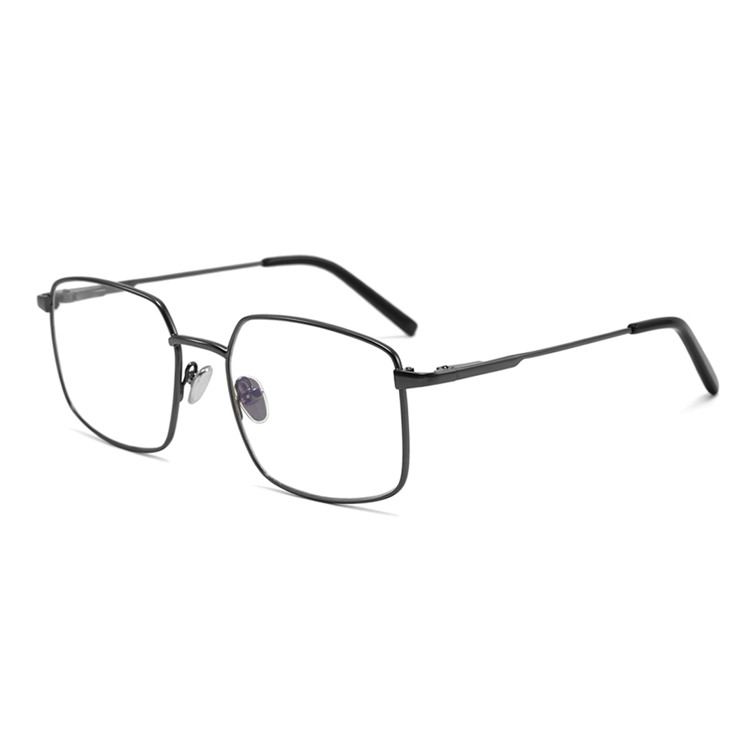 Matte Black Square Aviator Eyeglasses