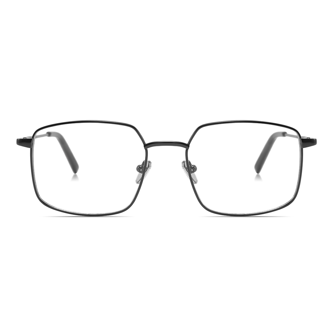 Matte Black Square Aviator Eyeglasses
