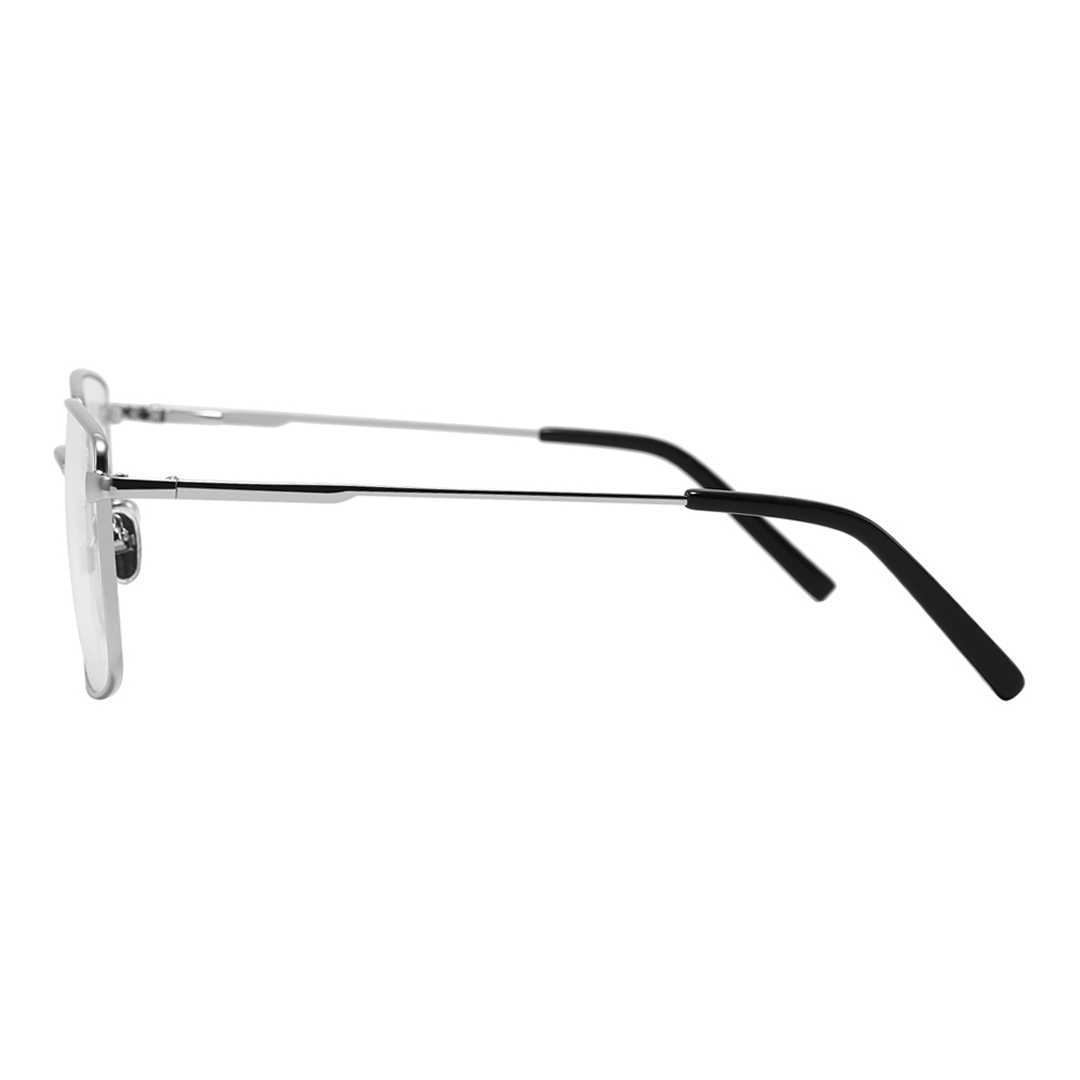 Matte Gray Square Aviator Eyeglasses