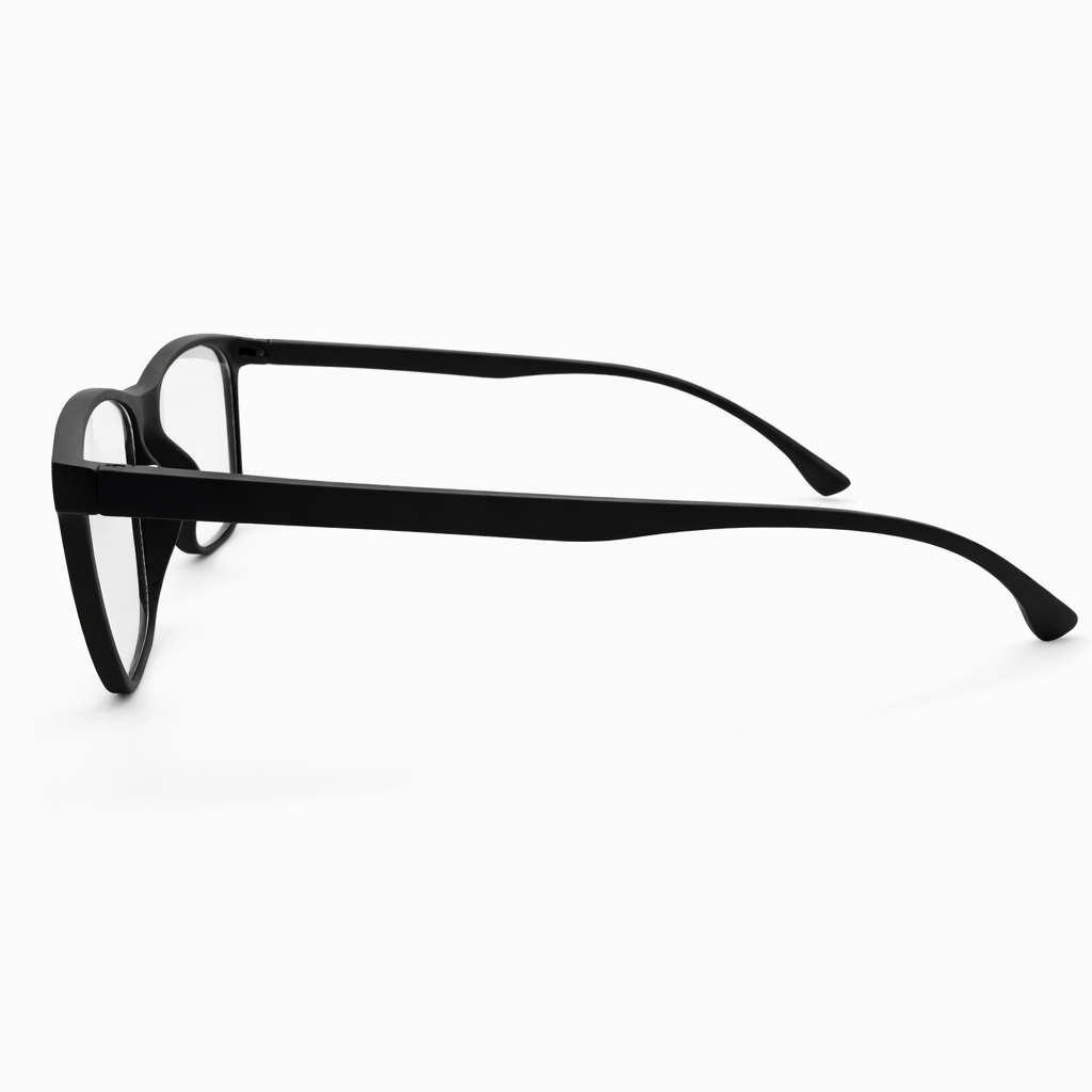 Sleek Matte Black Professional Eyeglasses