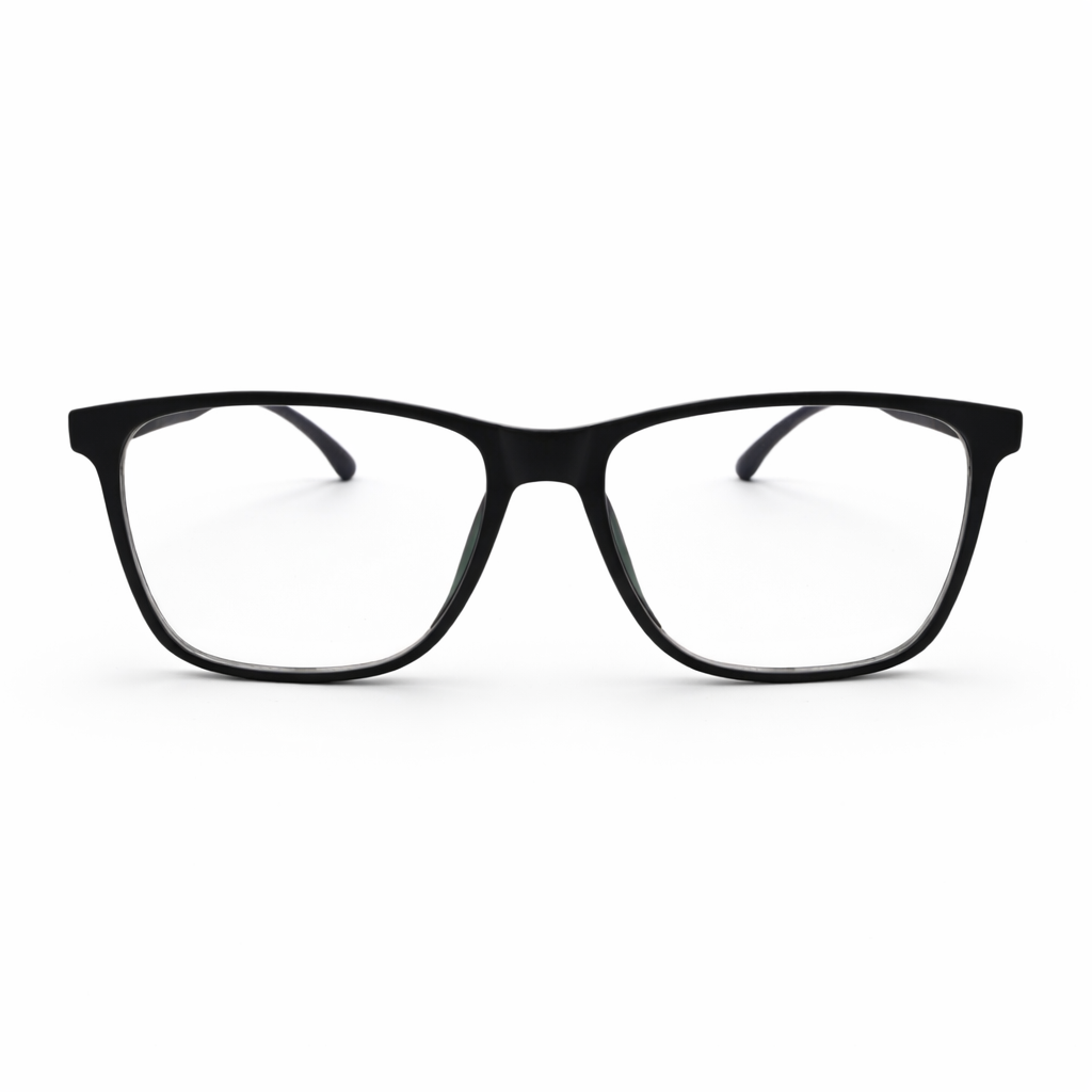 Sleek Matte Black Professional Eyeglasses