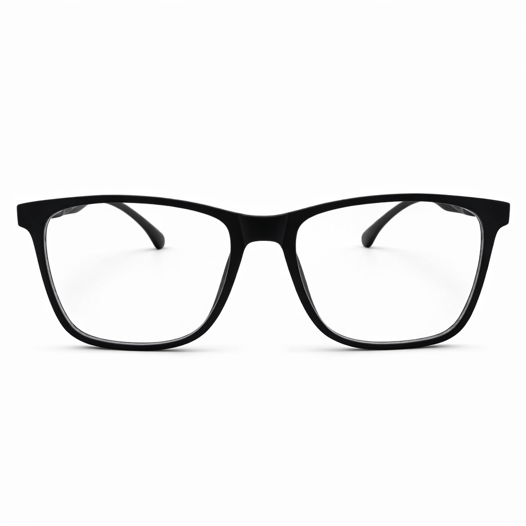 Sleek Matte Black Professional Eyeglasses