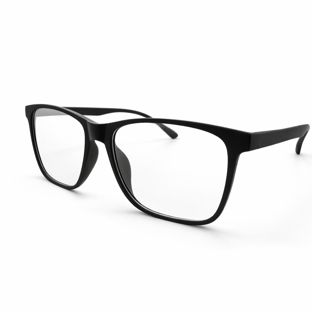 Sleek Matte Black Professional Eyeglasses