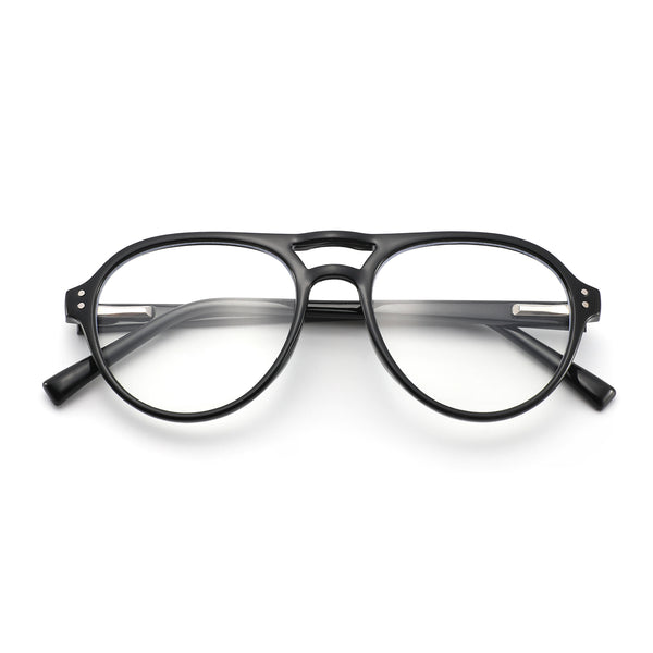 Bold Black Blue Light Glasses (Spring Hinge)